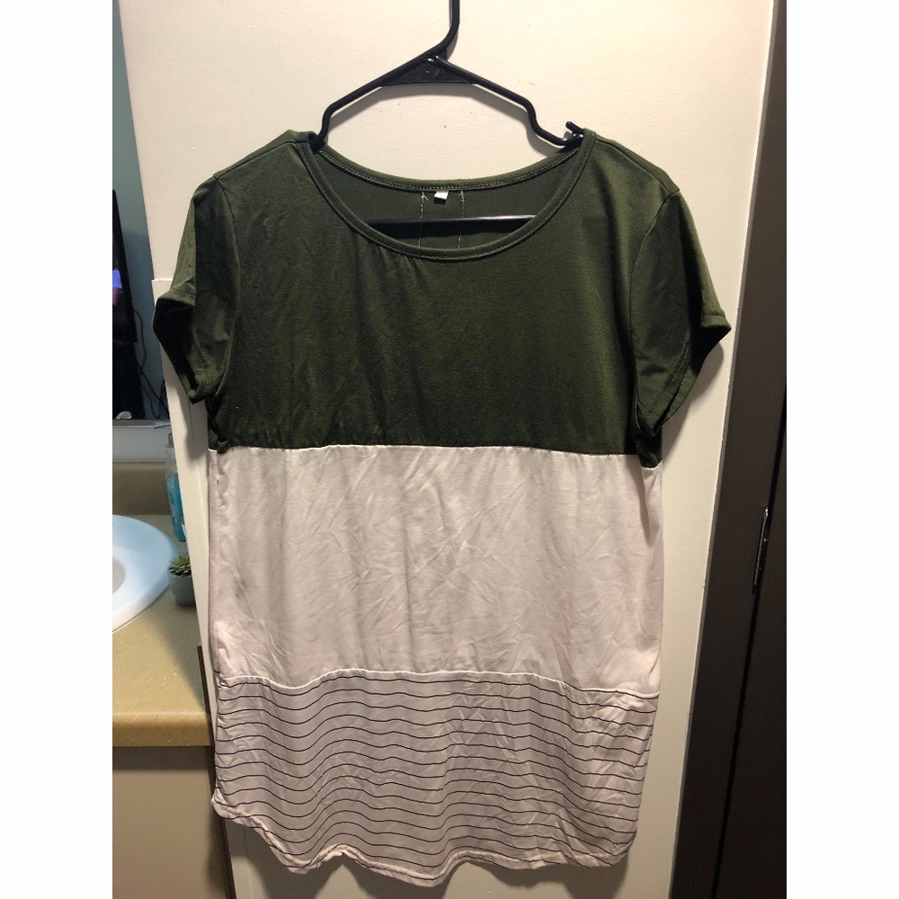 White and Green Top